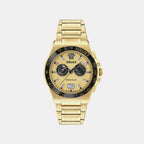 Greca Men Quartz Gold Dial Chronograph Stainless Steel Watch VE5N00626