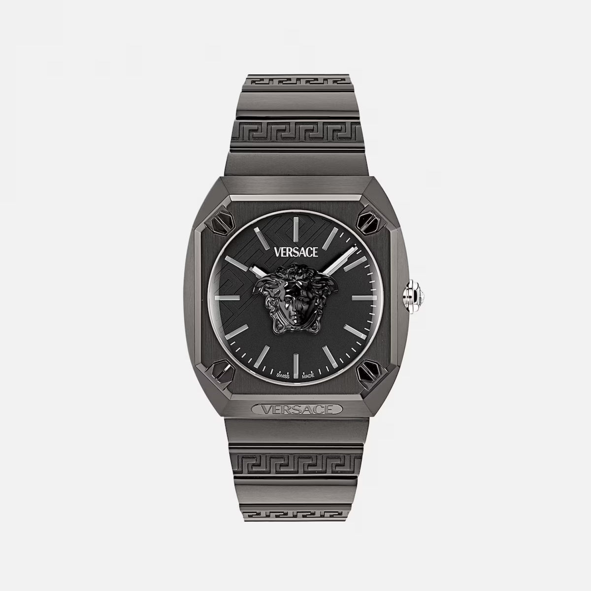 Men Quartz Black Dial Analog Stainless Steel Watch VE5P00226