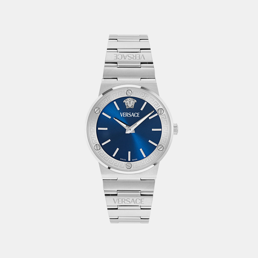 Men Quartz Blue Dial Analog Stainless Steel Watch VE5Q00326