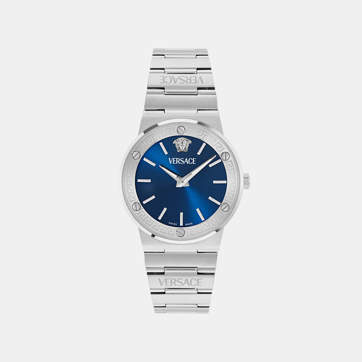 Men Quartz Blue Dial Analog Stainless Steel Watch VE5Q00326