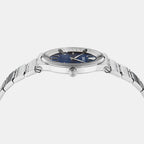 Men Quartz Blue Dial Analog Stainless Steel Watch VE5Q00326