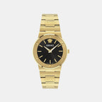 Greca Men Quartz Black Dial Analog Stainless Steel Watch VE5Q00626