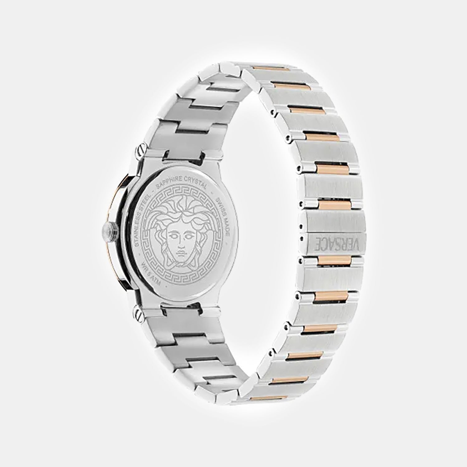 Greca Logo Aereo Men Quartz Silver Dial Analog Stainless Steel Watch VE5Q00726