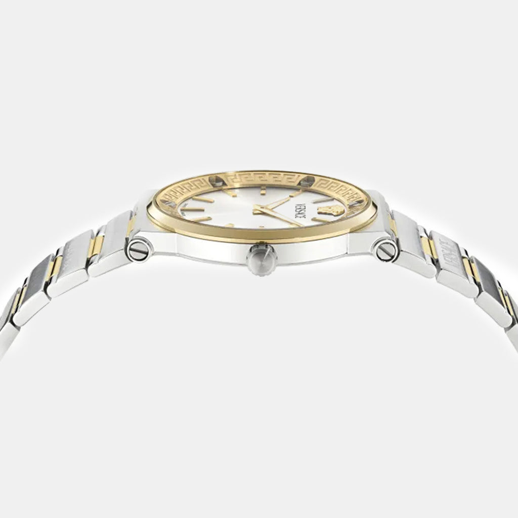 Greca Logo Aereo Men Quartz Silver Dial Analog Stainless Steel Watch VE5Q00726