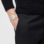 Greca Logo Aereo Men Quartz Silver Dial Analog Stainless Steel Watch VE5Q00726