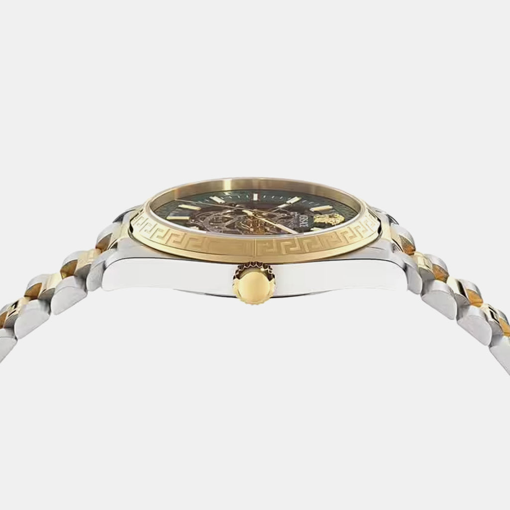 Men Automatic Green Dial Analog Stainless Steel Watch VE5R00226