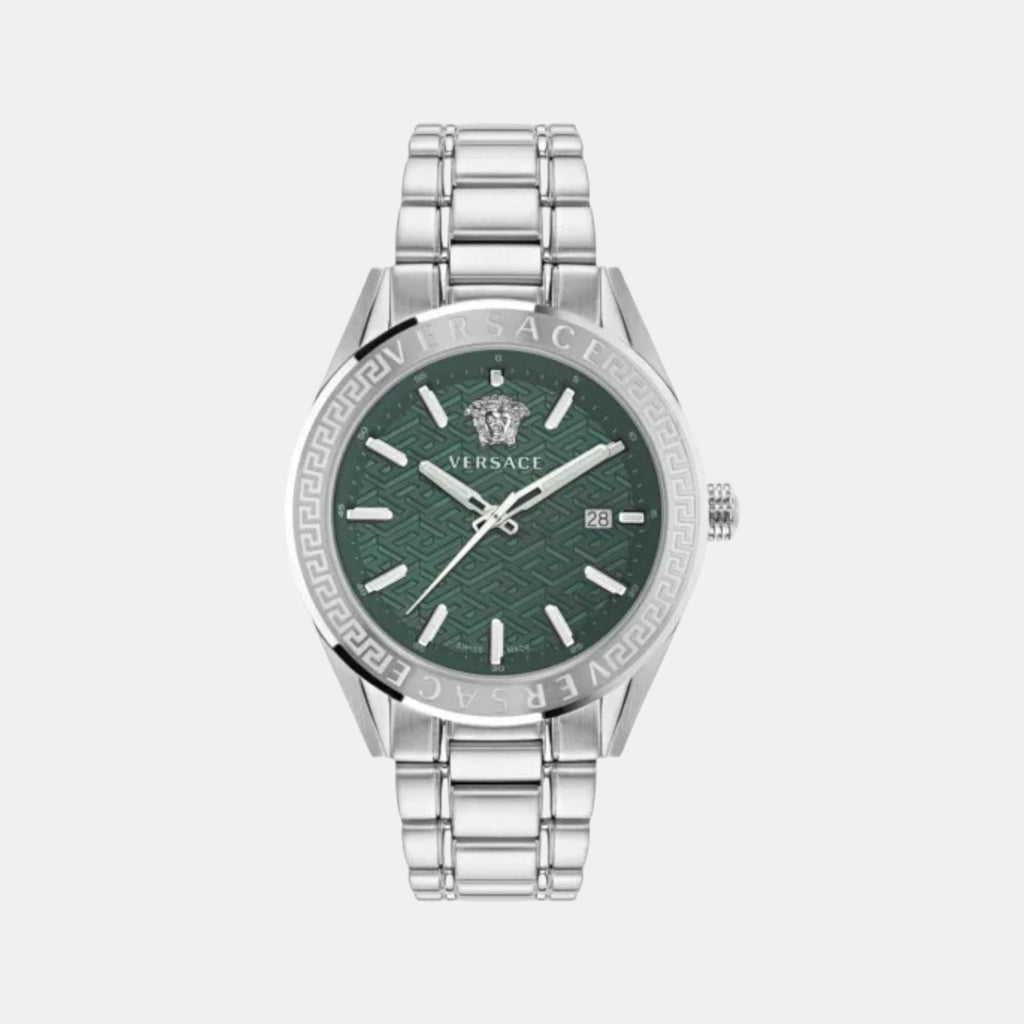 V-Code Men Quartz Green Dial Analog Stainless Steel Watch VE6A00423