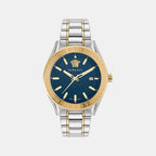 V-Code 3 H.(Wc-6A) Men Quartz Blue Dial Analog Stainless Steel Watch VE6A00523