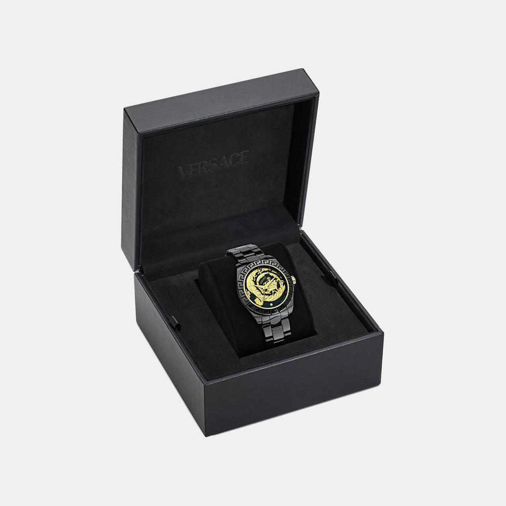 Dvone Men Automatic Black Dial Analog Stainless Steel Watch VE6B00725