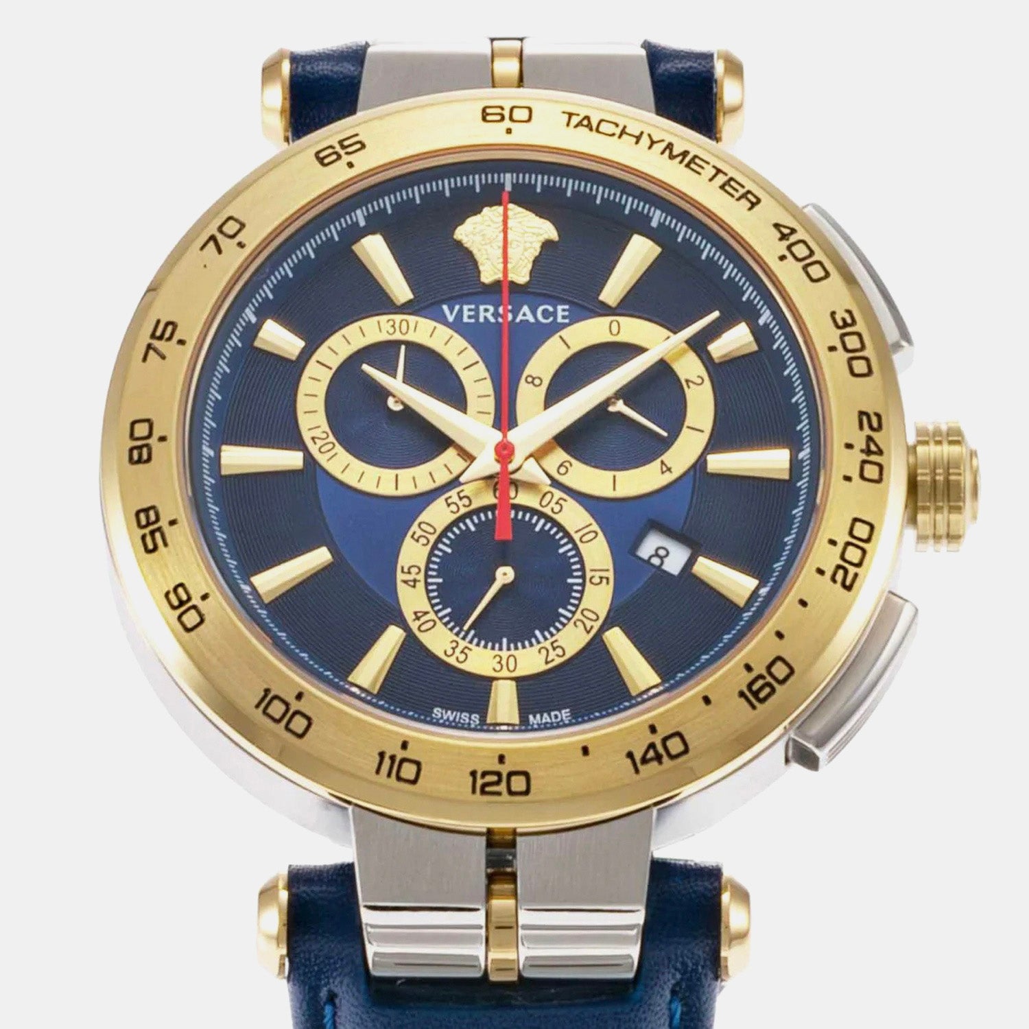 Aion Men Quartz Blue Dial Chronograph Leather Watch VE6CA0223