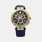 Aion Men Quartz Blue Dial Chronograph Leather Watch VE6CA0223