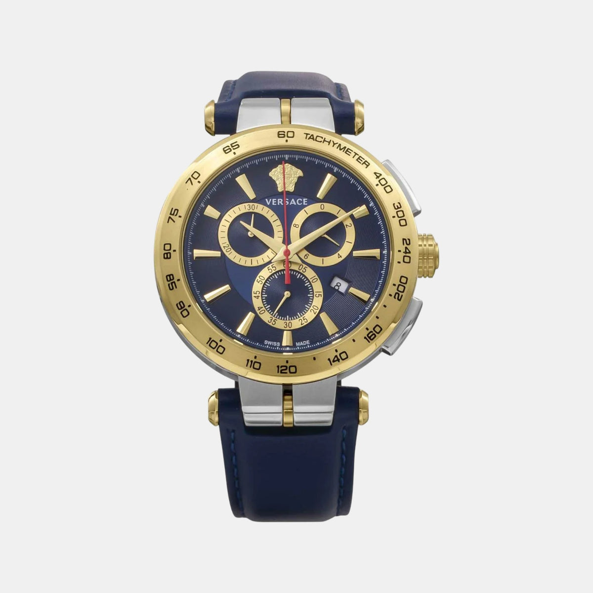 Aion Men Quartz Blue Dial Chronograph Leather Watch VE6CA0223