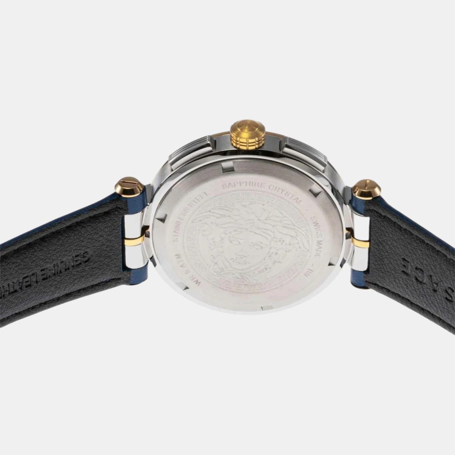 Aion Men Quartz Blue Dial Chronograph Leather Watch VE6CA0223