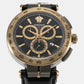Aion Men Quartz Black Dial Chronograph Leather Watch VE6CA0323