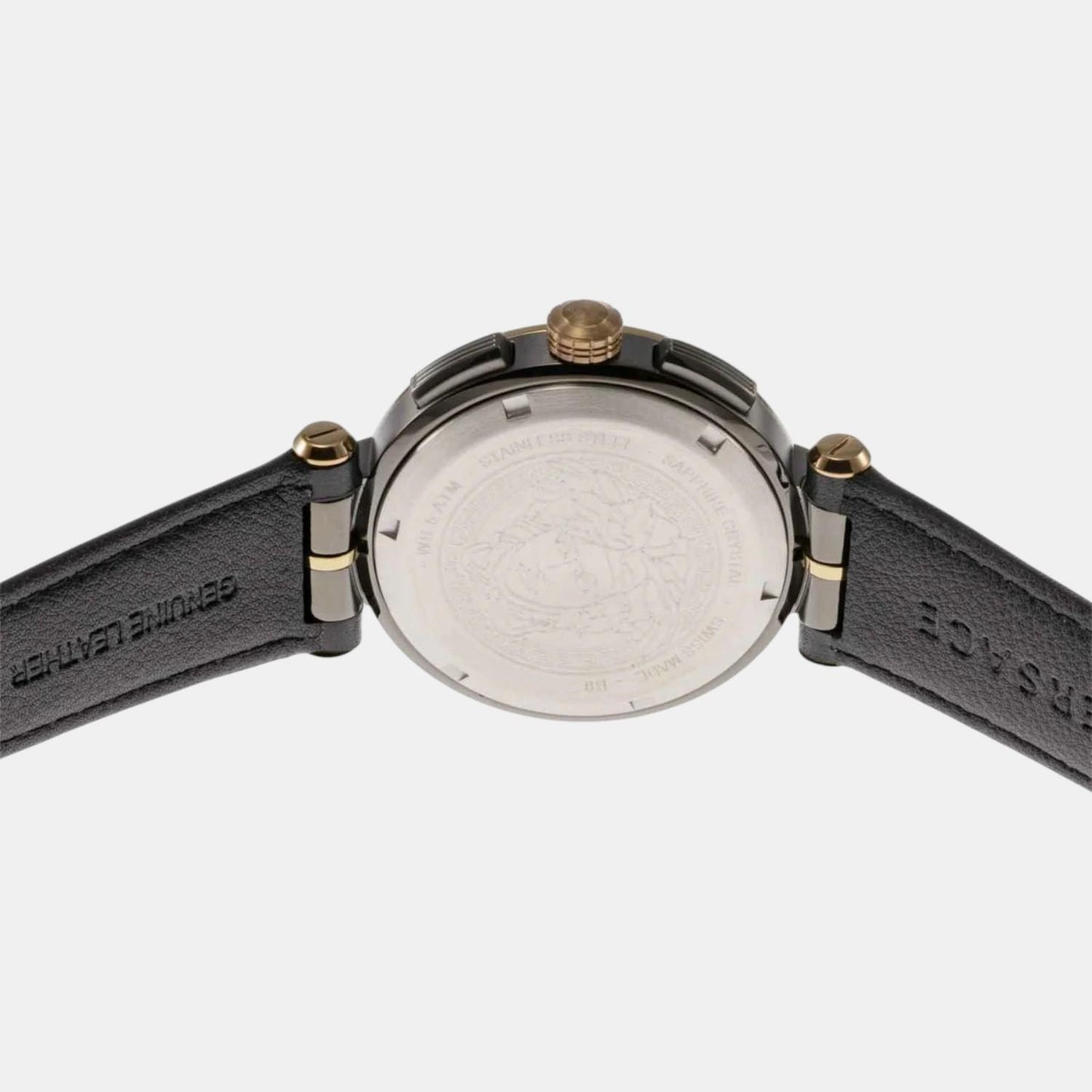 Aion Men Quartz Black Dial Chronograph Leather Watch VE6CA0323