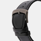 Aion Men Quartz Black Dial Chronograph Leather Watch VE6CA0323