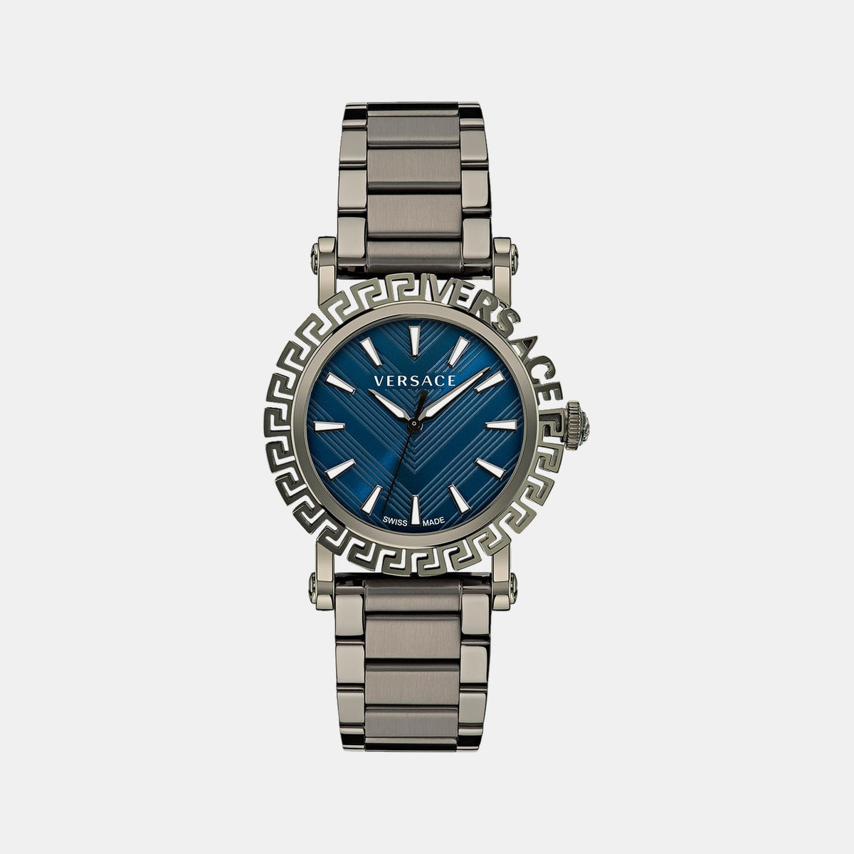Greca Men Quartz Blue Dial Analog Stainless Steel Watch VE6D00423