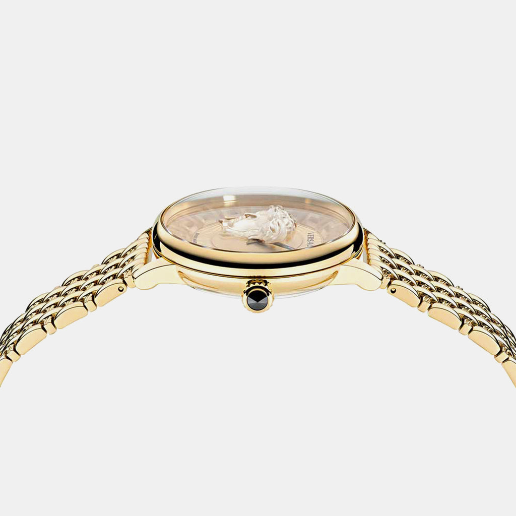 Medusa Alchemy(Wc-6F) Women Quartz Gold Dial Analog Stainless Steel Watch VE6F00623