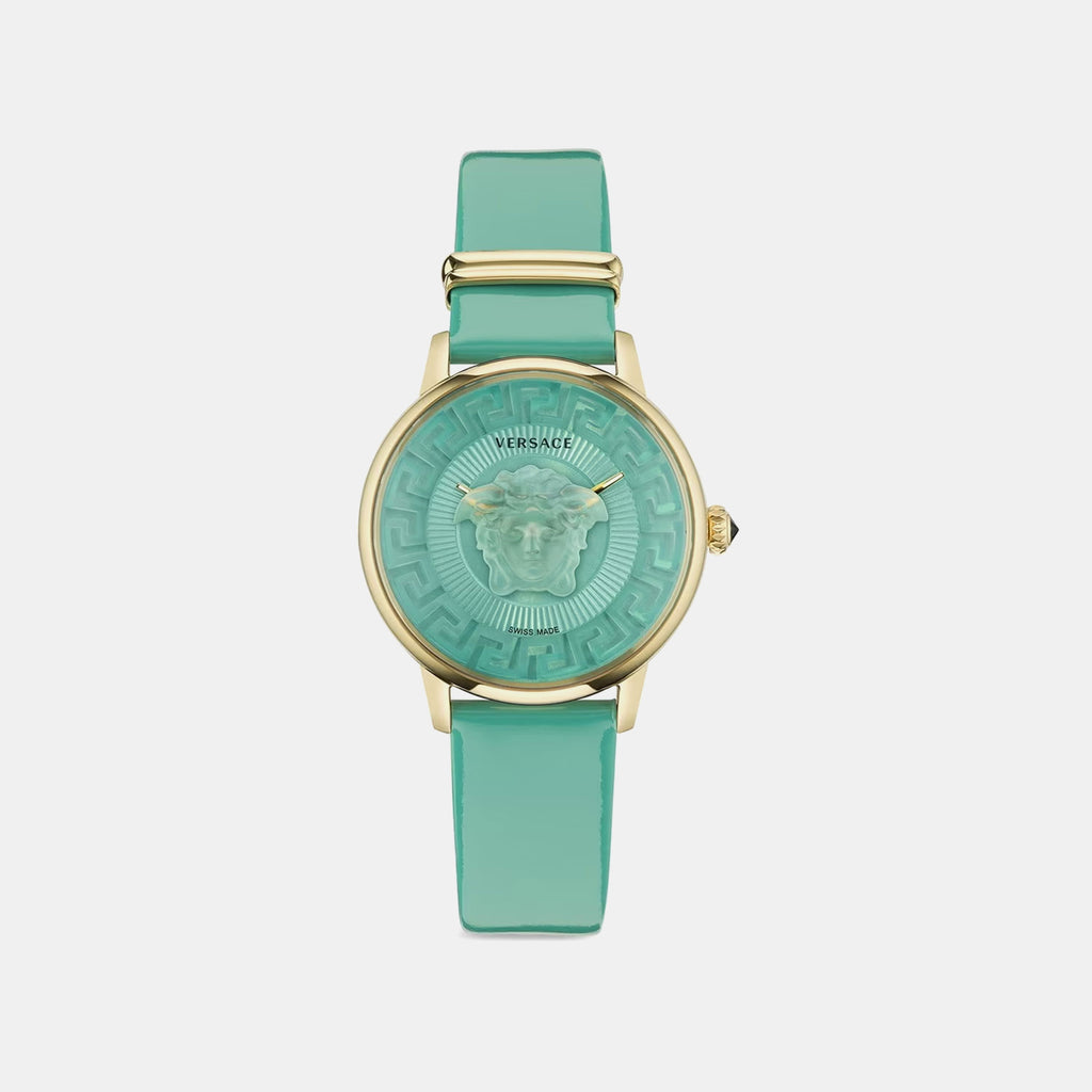 Women Quartz Turquoise Dial Analog Calf Watch VE6F00723