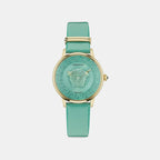 Women Quartz Turquoise Dial Analog Calf Watch VE6F00723
