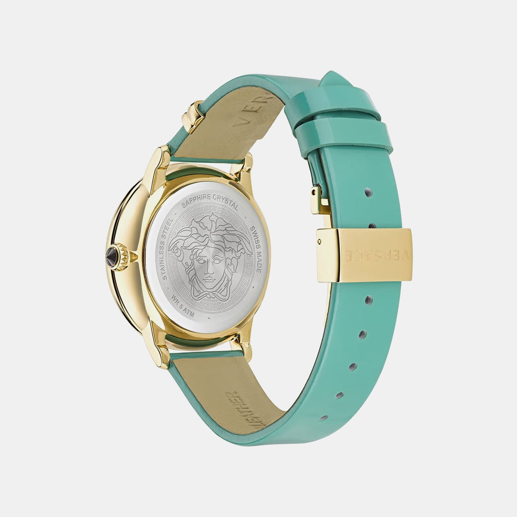 Women Quartz Turquoise Dial Analog Calf Watch VE6F00723