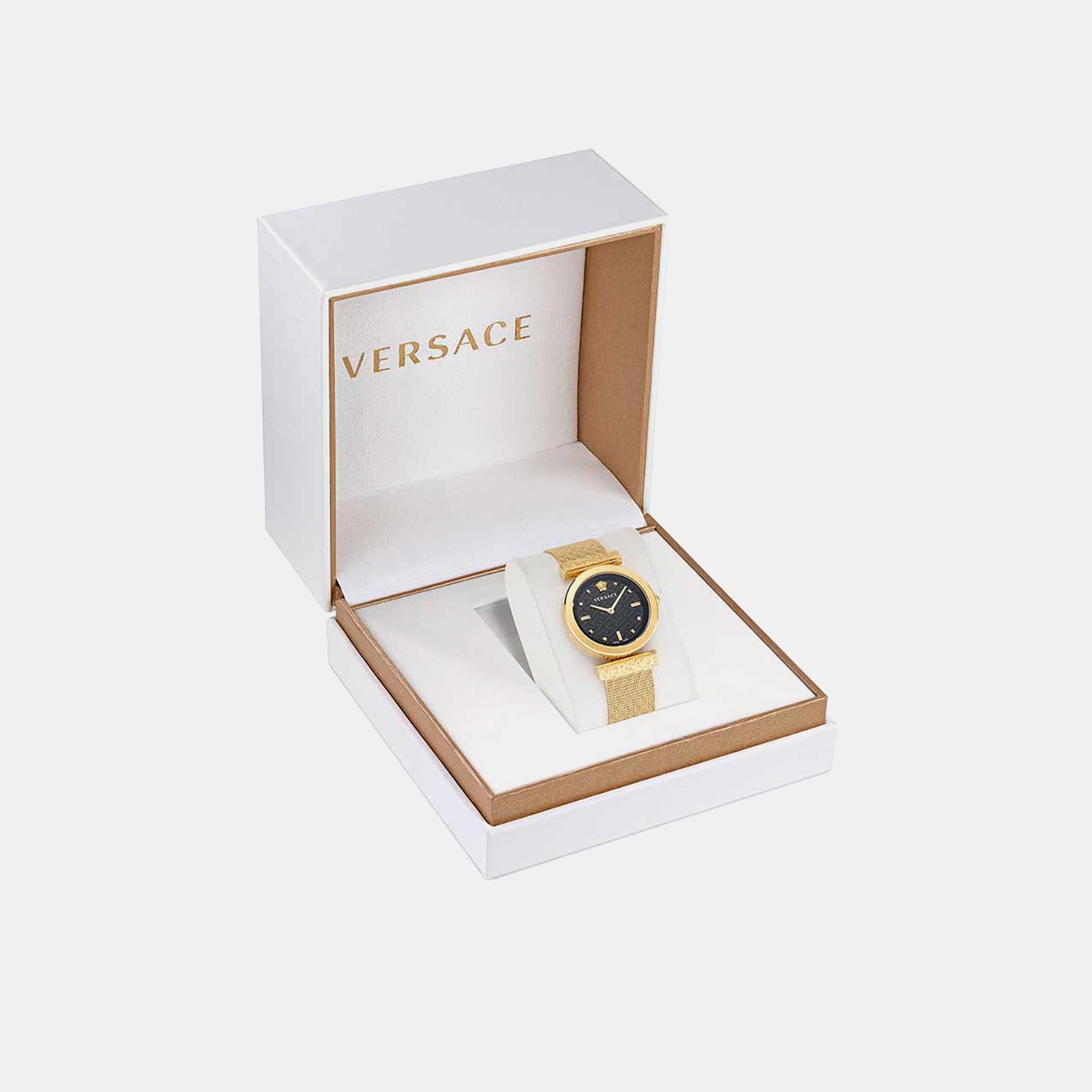 Versace Regalia(Wc-6J) Women Quartz Black Dial Analog Mesh Watch VE6J00723