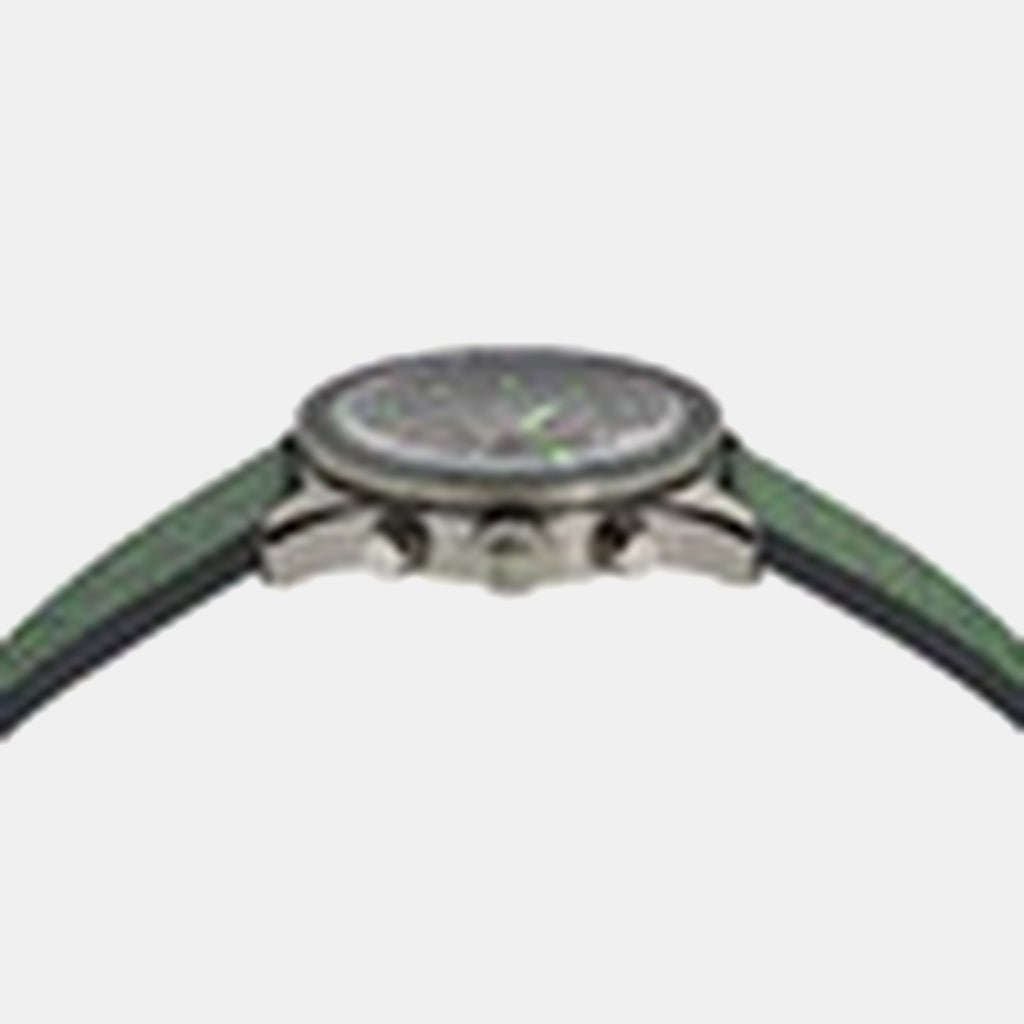 Greca Dome Men Quartz Black Dial Chronograph Leather Watch VE6K00223