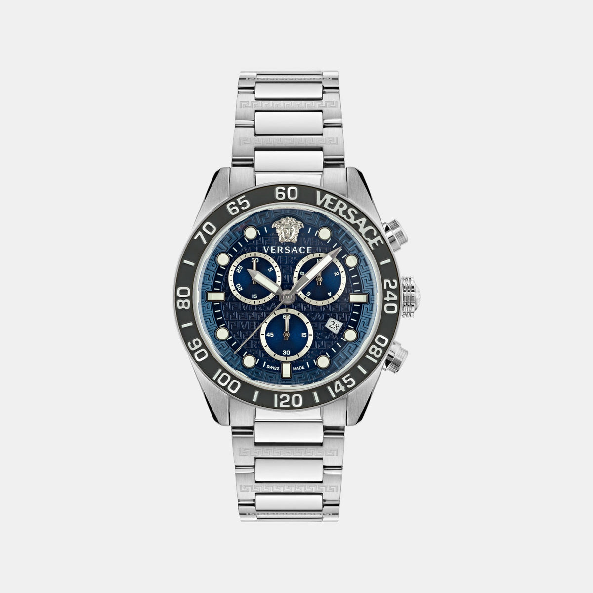 Greca Dome Men Quartz Blue Dial Chronograph Stainless Steel Watch VE6K00323