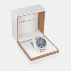 Greca Dome Men Quartz Blue Dial Chronograph Stainless Steel Watch VE6K00323