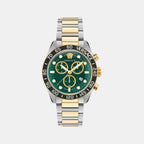 Greca Dome Men Quartz Green Dial Chronograph Stainless Steel Watch VE6K00423