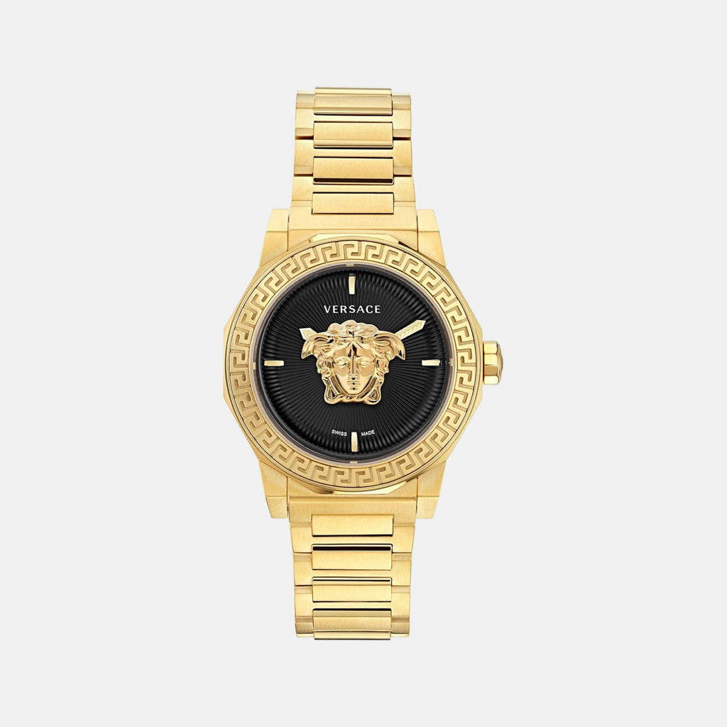Medusa Deco Women Quartz Black Dial Analog Stainless Steel Watch VE7B00623