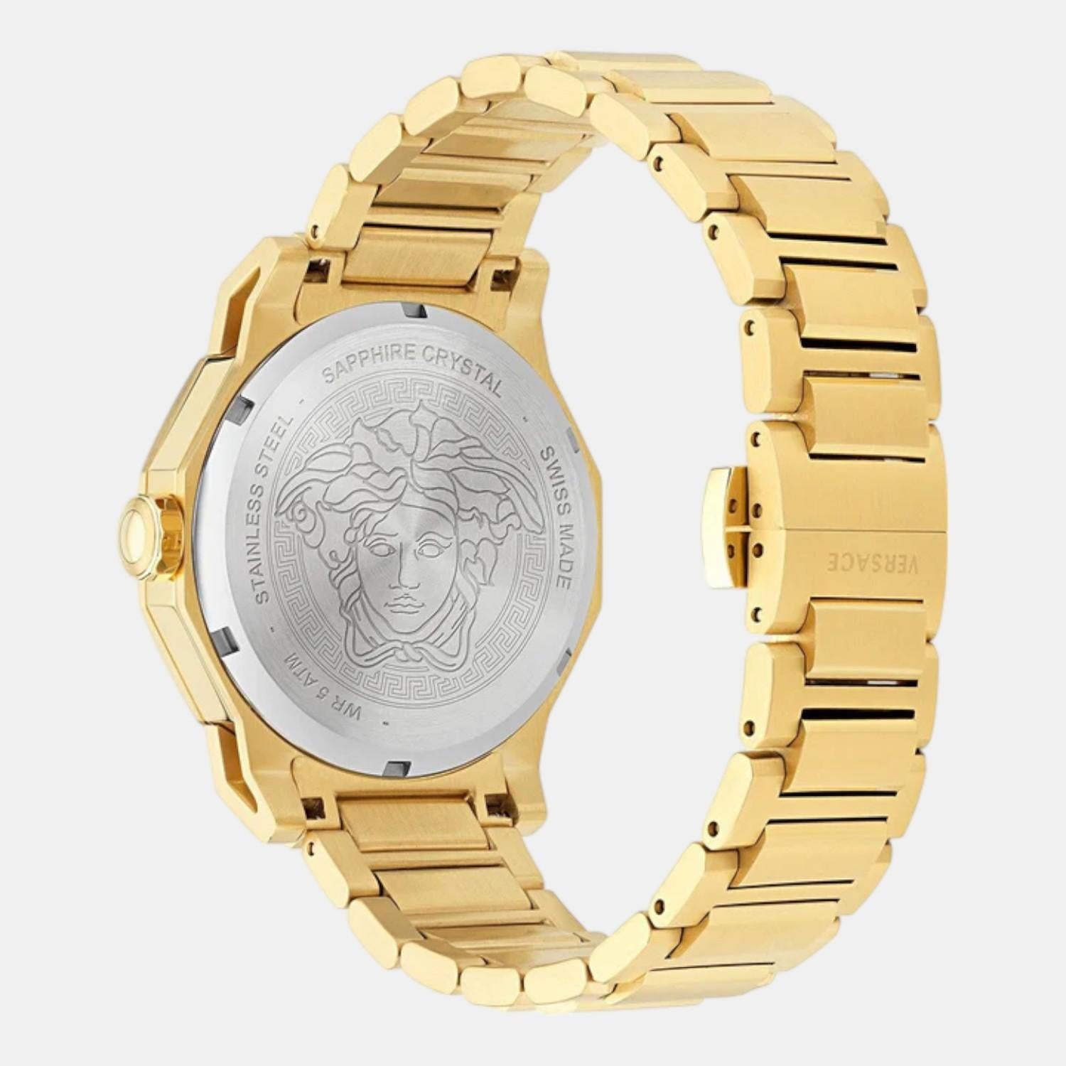 Medusa Deco Women Quartz Black Dial Analog Stainless Steel Watch VE7B00623