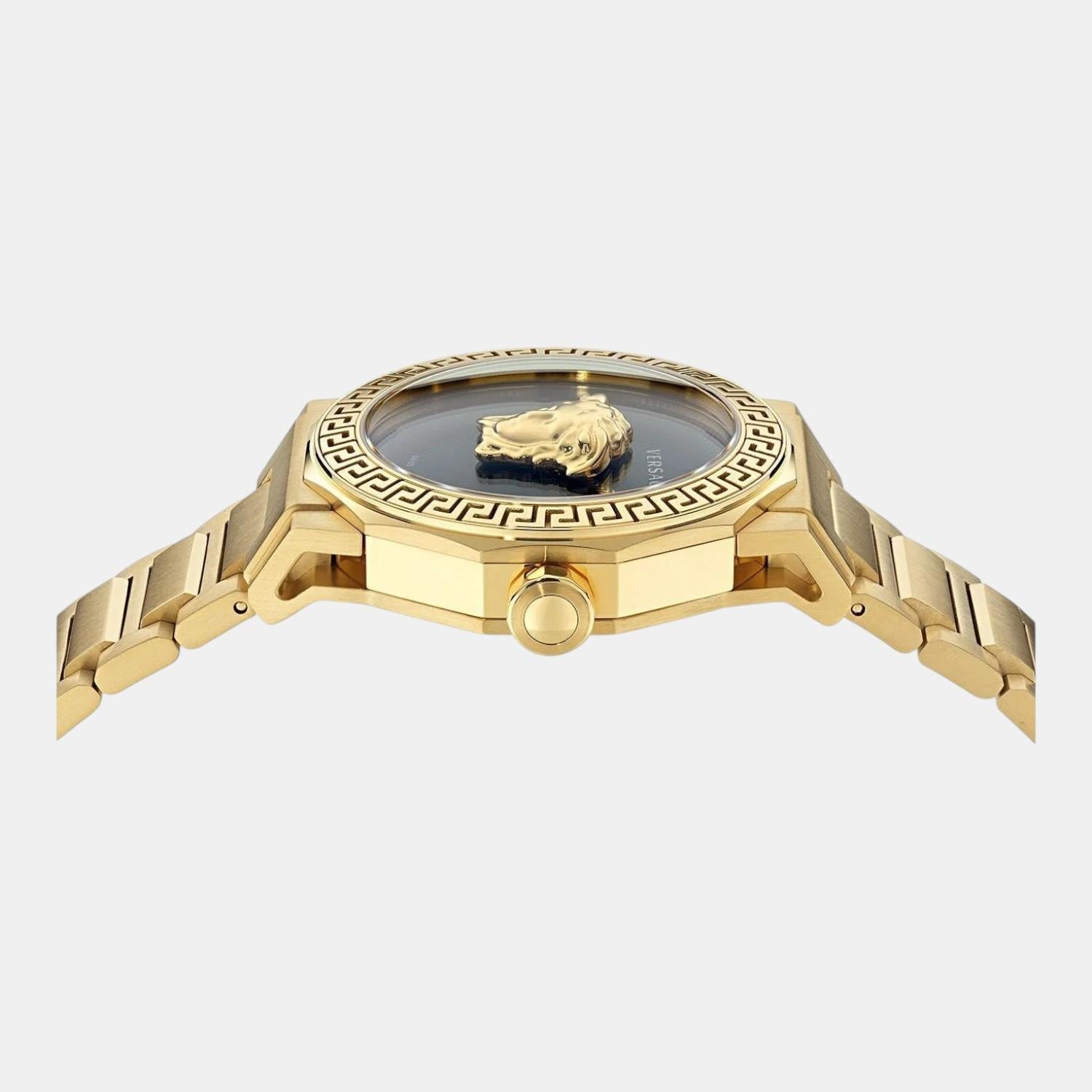 Medusa Deco Women Quartz Black Dial Analog Stainless Steel Watch VE7B00623