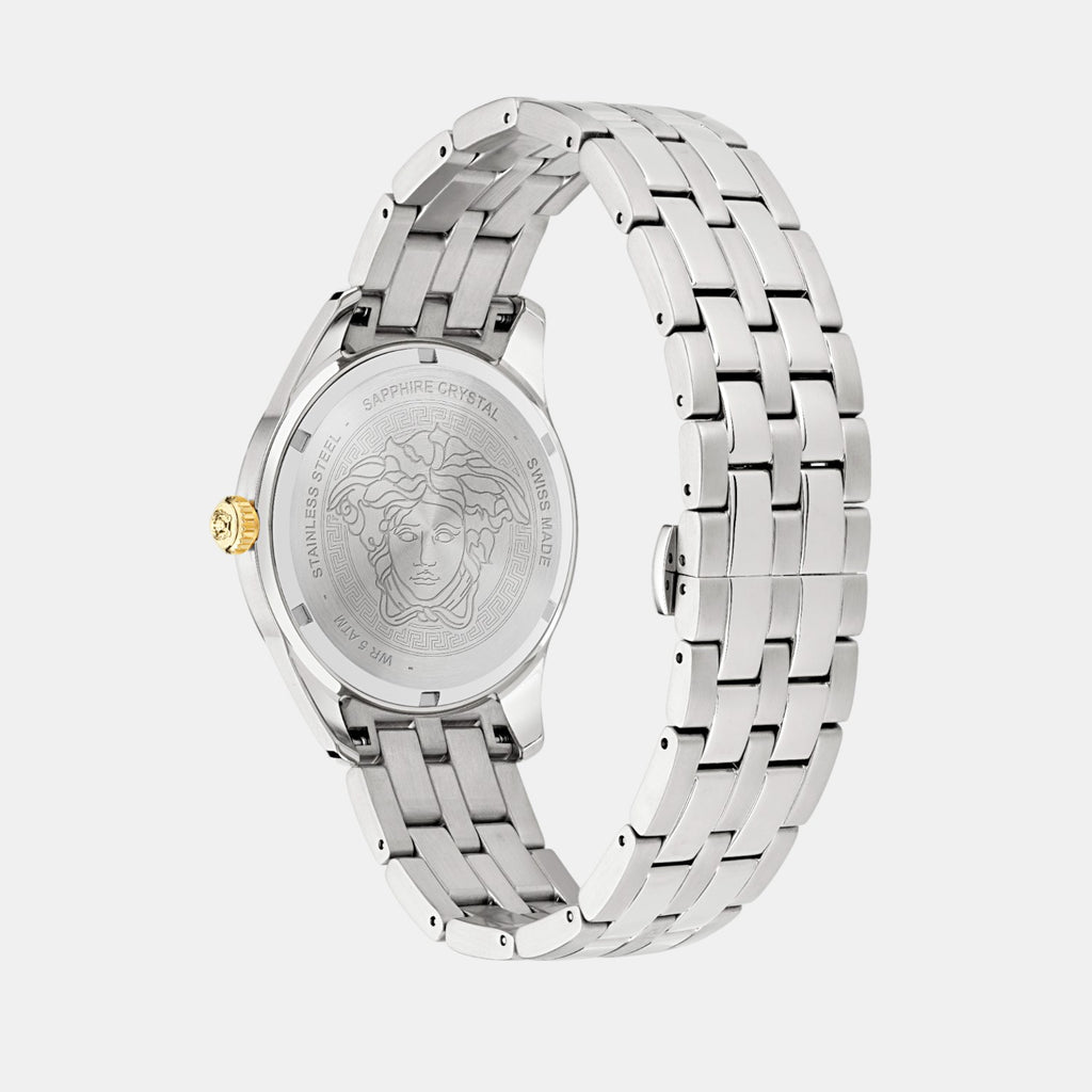 Greca Time Men Quartz Blue Dial Analog Stainless Steel Watch VE7C00523