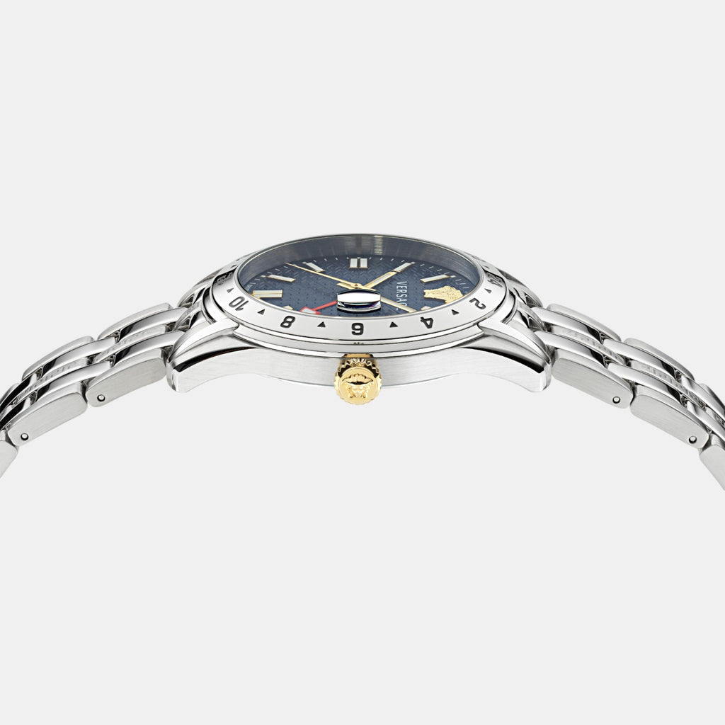 Greca Time Men Quartz Blue Dial Analog Stainless Steel Watch VE7C00523