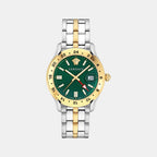 Greca Time Men Quartz Green Dial Analog Stainless Steel Watch VE7C00623
