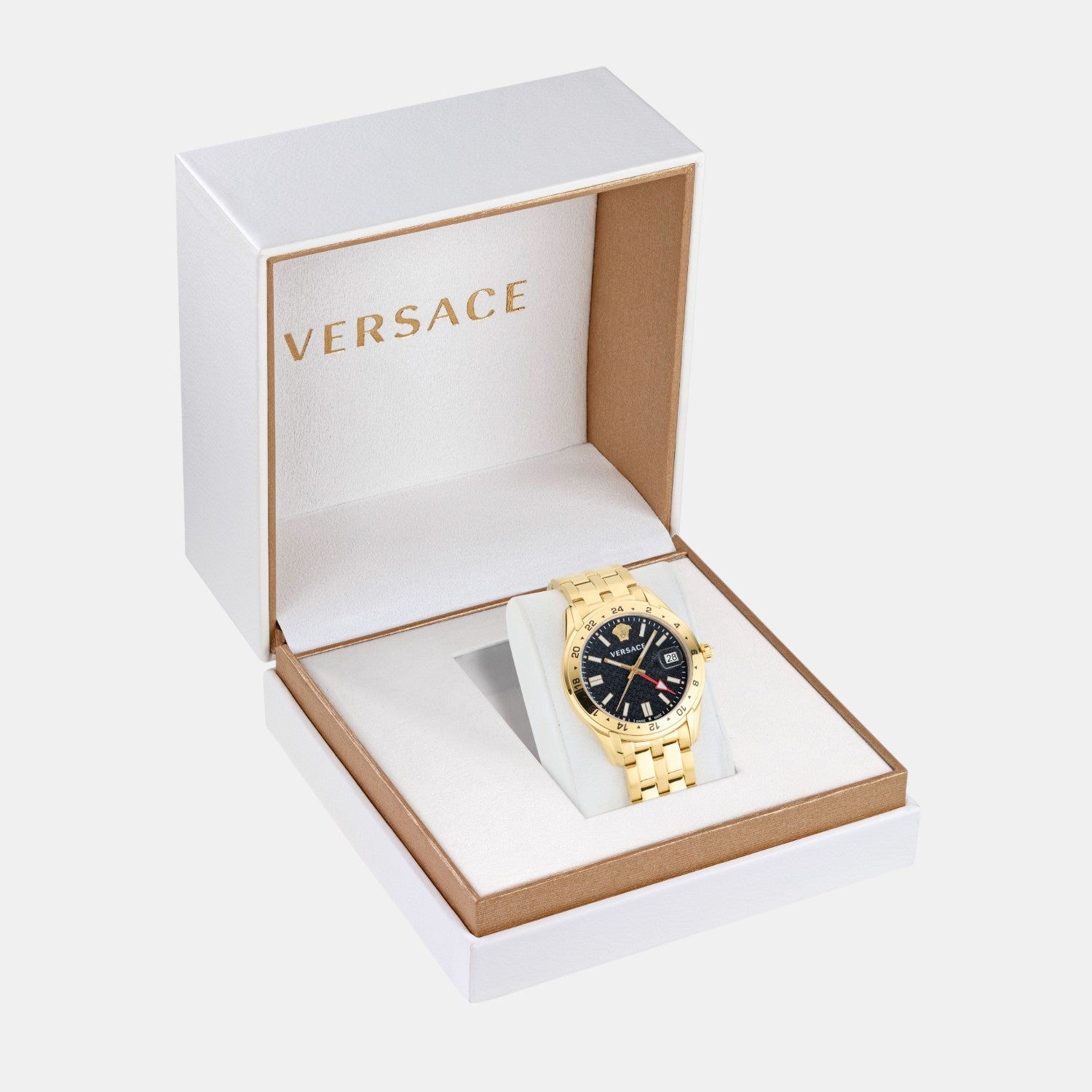 Greca Time Men Quartz Black Dial Analog Stainless Steel Watch VE7C00723