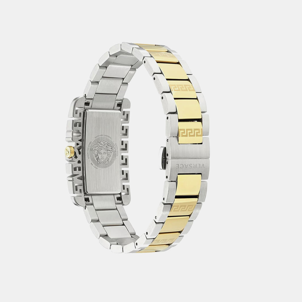 Men Quartz Silver White Dial Analog Stainless Steel Watch VE7D00323