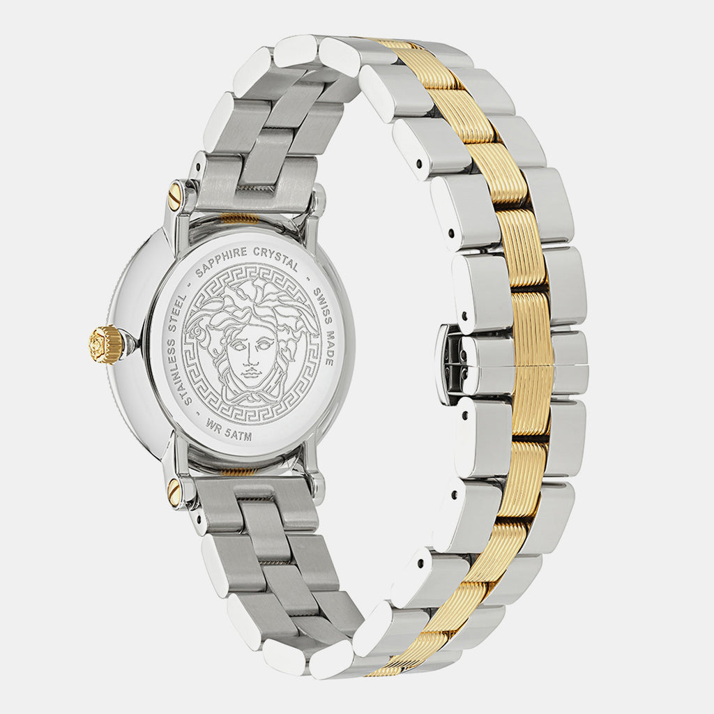 Greca Women Quartz White Dial Analog Stainless Steel Watch VE7F00423