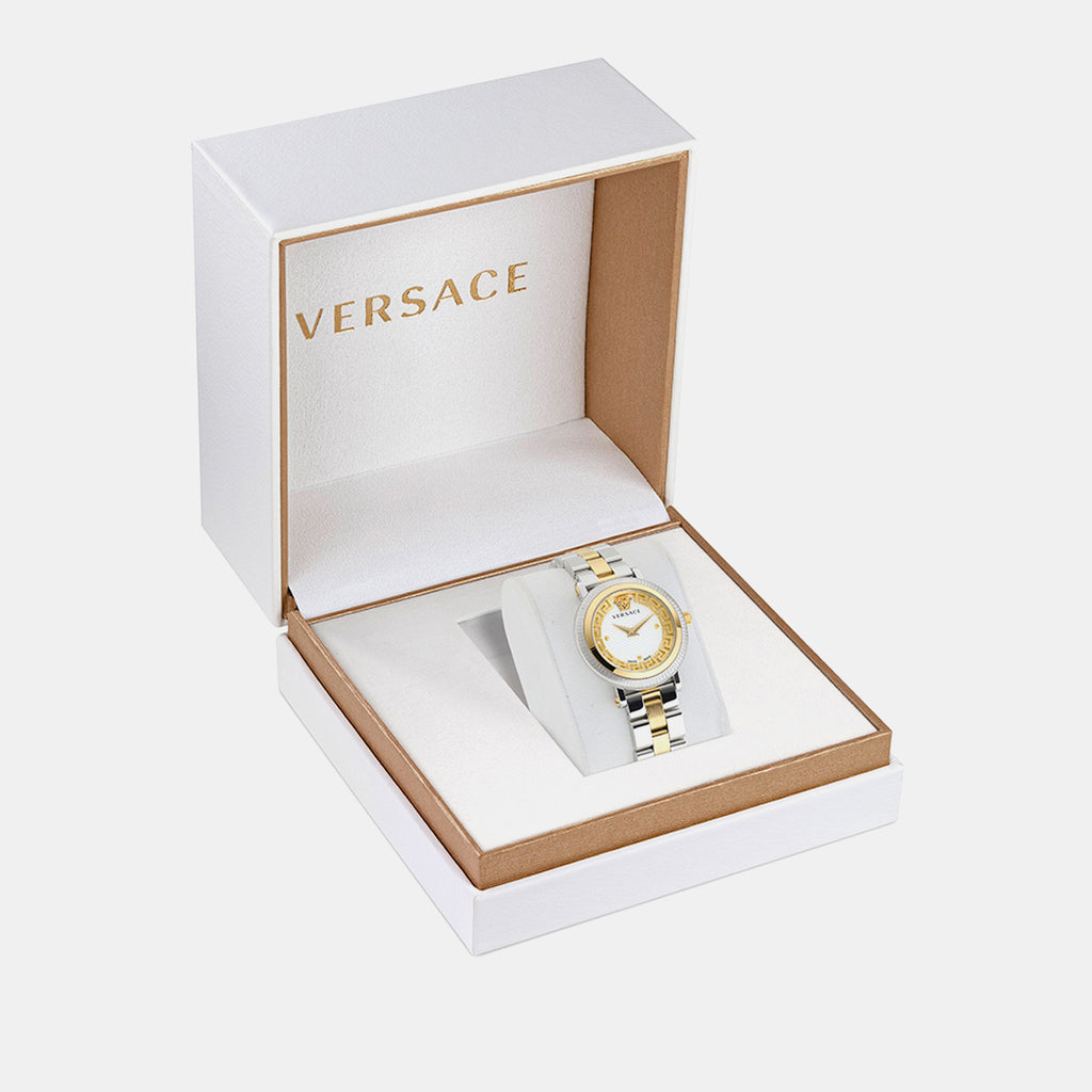 Greca Women Quartz White Dial Analog Stainless Steel Watch VE7F00423