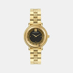 Greca Flourish Women Quartz Black Dial Analog Stainless Steel Watch VE7F00623