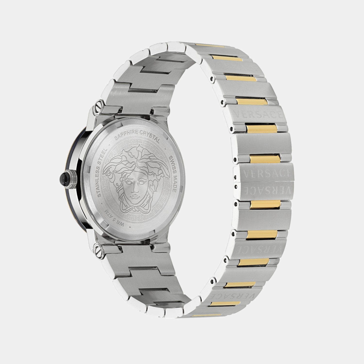 Greca Logo Moonphase Unisex Quartz Blue Dial Analog Stainless Steel Watch VE7G00223