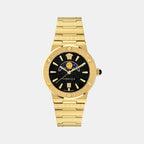 Greca Logo Moonphase Unisex Quartz Black Dial Analog Stainless Steel Watch VE7G00323