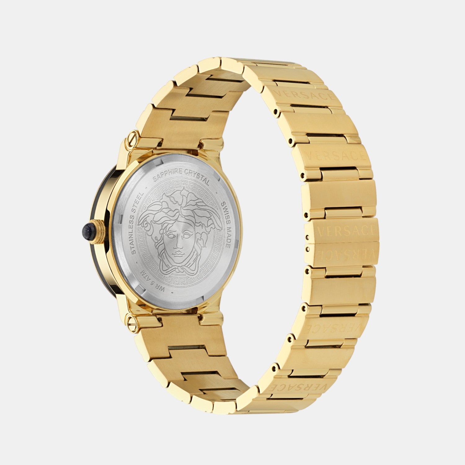 Greca Logo Moonphase Unisex Quartz Black Dial Analog Stainless Steel Watch VE7G00323