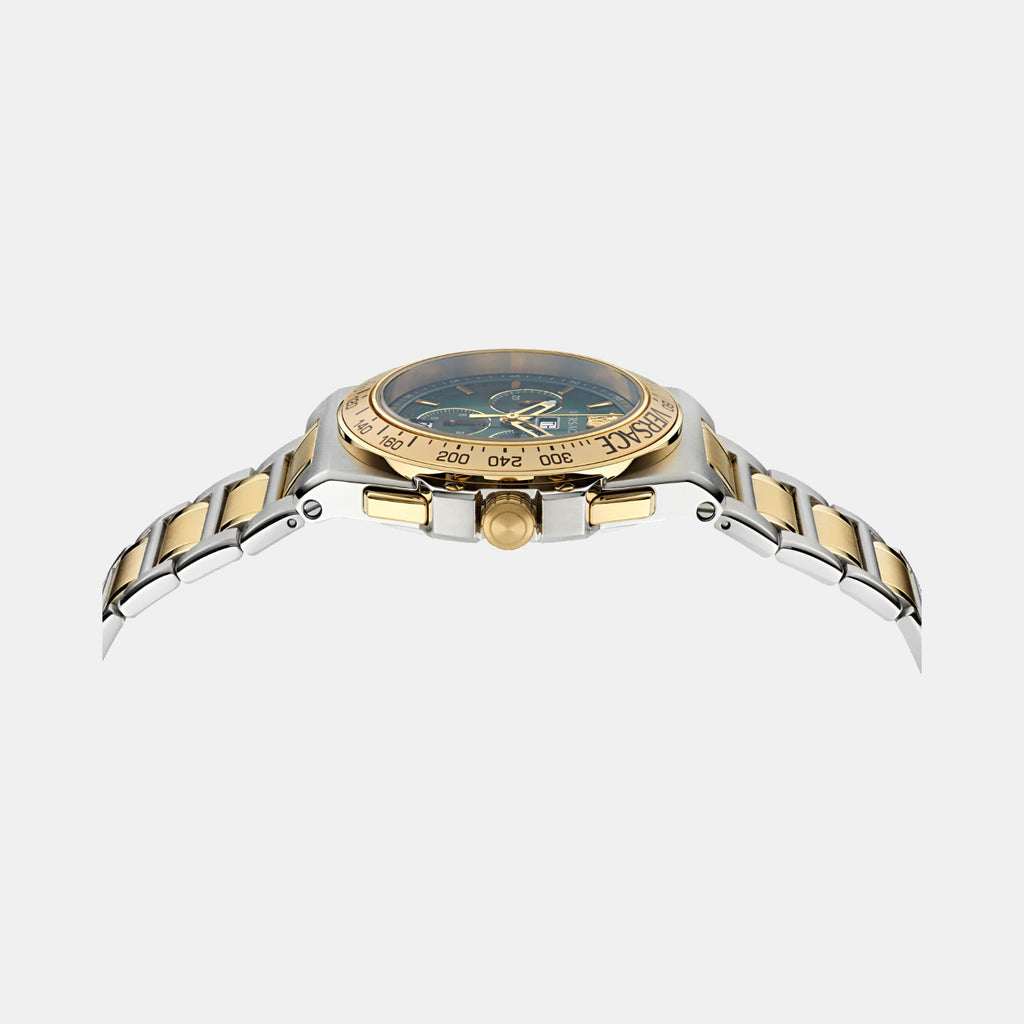 Greca Men Quartz Green Dial Chronograph Stainless Steel Watch VE7H00523