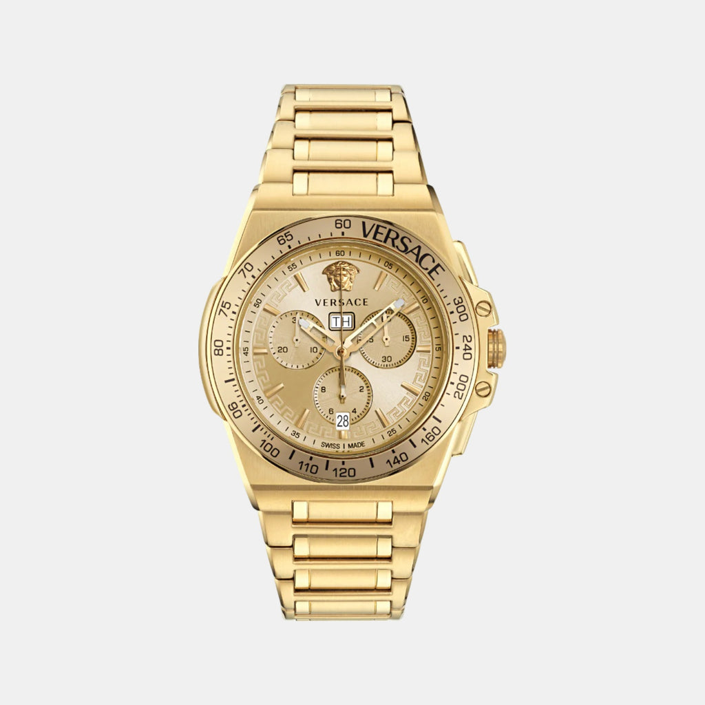 Greca Extreme Men Quartz Gold Dial Chronograph Stainless Steel Watch VE7H00723