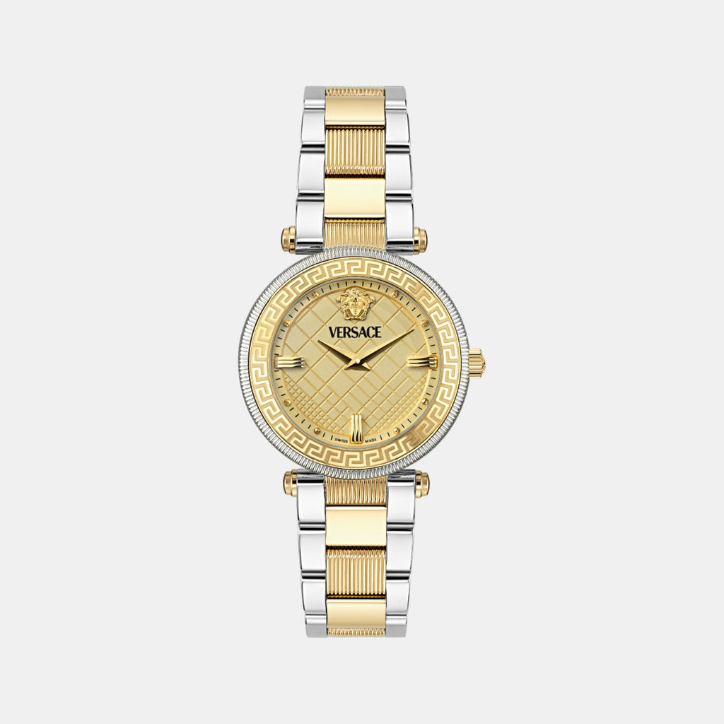 Women Quartz Gold Dial Analog Stainless Steel Watch VE8B00324