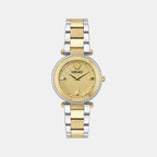 Women Quartz Gold Dial Analog Stainless Steel Watch VE8B00324