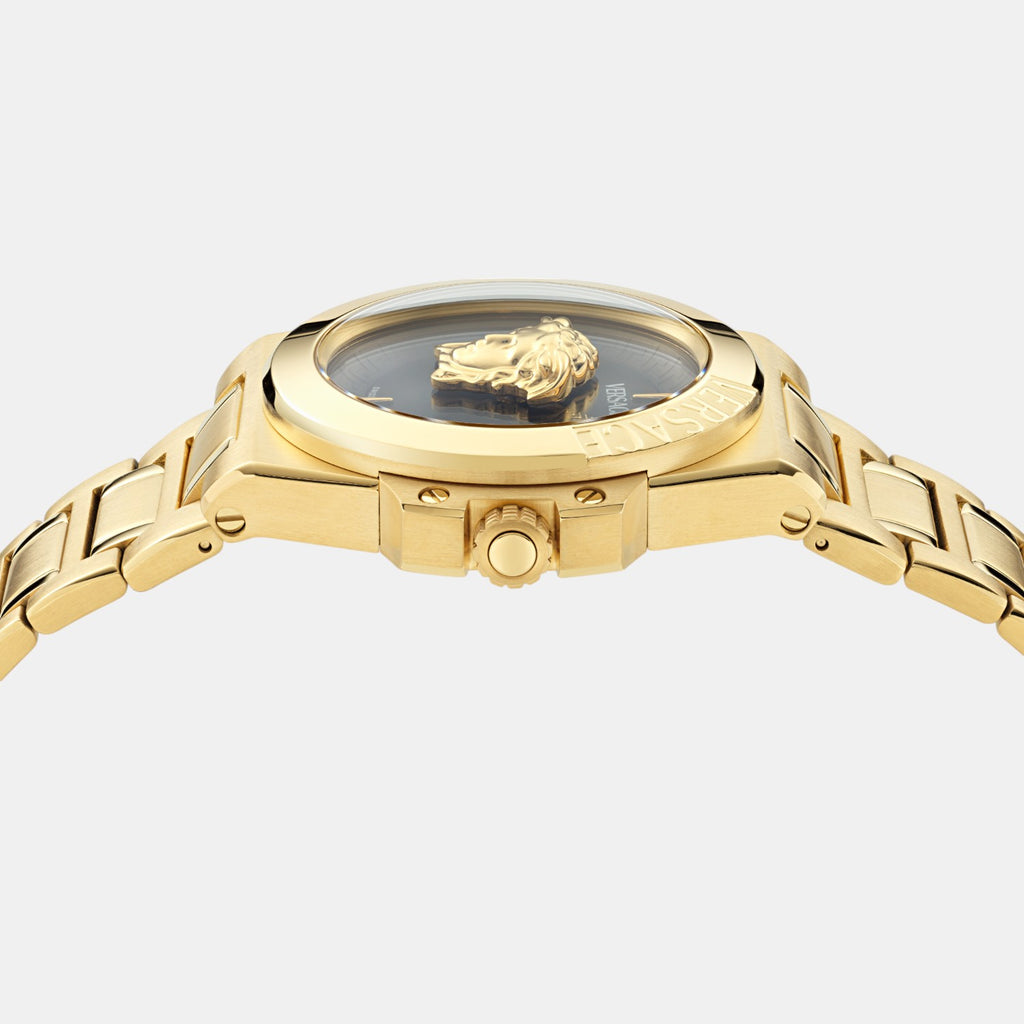 Hera Women Quartz Black Dial Analog Stainless Steel Watch VE8D00624