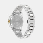 V Dome Men Quartz Blue Dial Analog Stainless Steel Watch VE8E00324